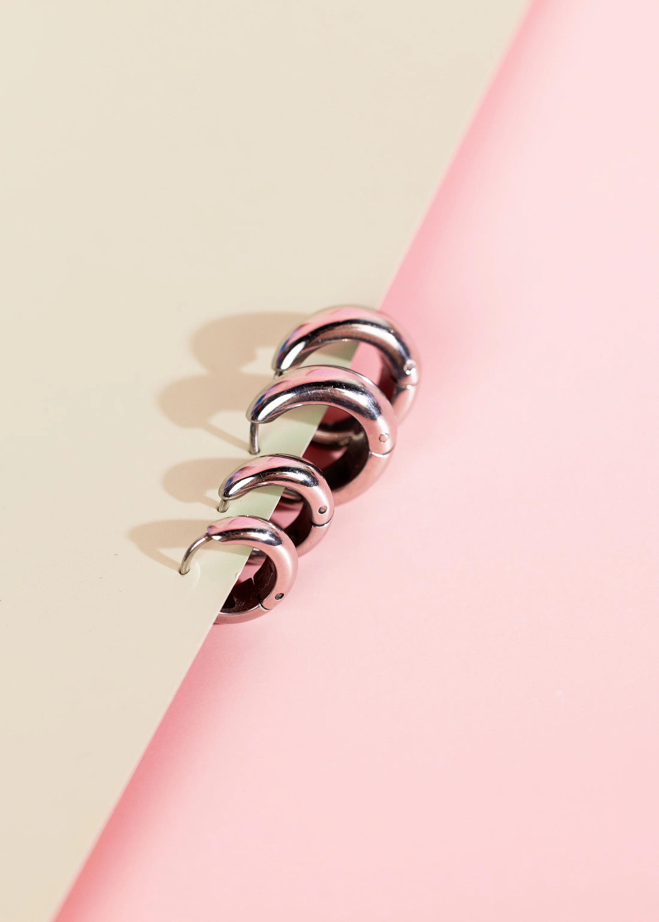 Silver Large Teardrop Huggies - Image 3